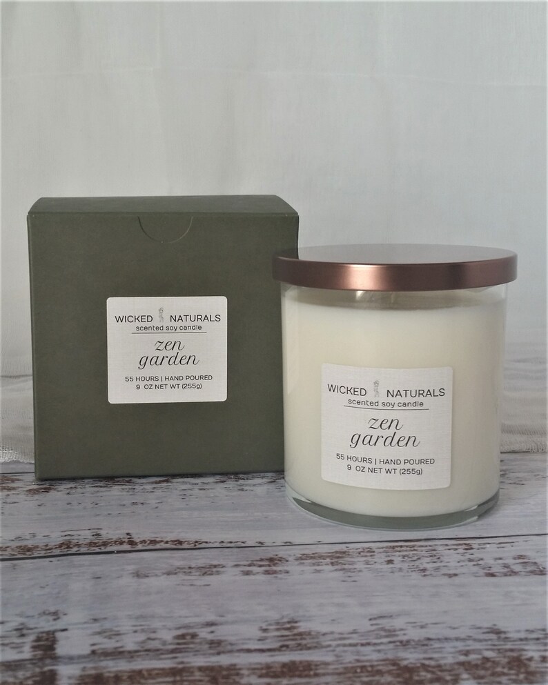 Zen Scented Natural Soy Candle Clean Bamboo Ginger Scent Etsy