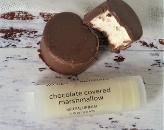 Chocolate Marshmallow Scented Lip Balm - All Natural Lip Balm - Lip Treatment - Organic Lip Butter - Chapped Lips Salve