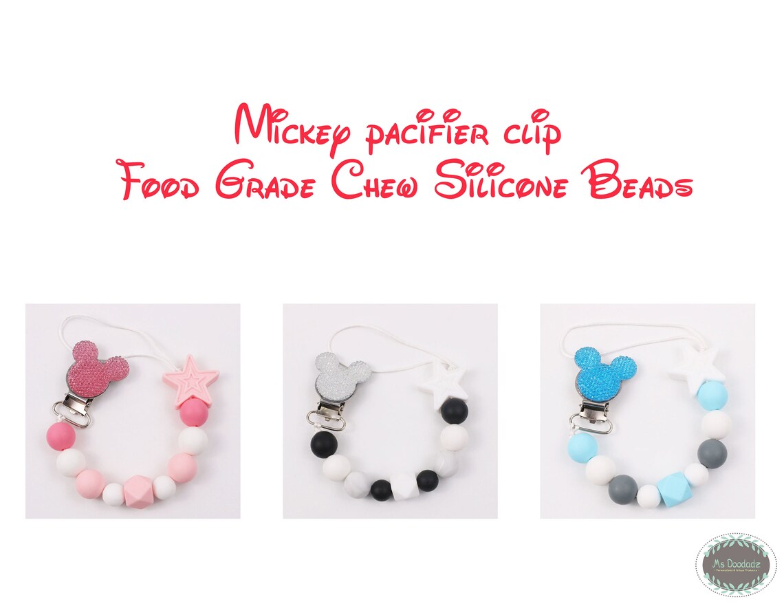 Mickey Pacifier Clip Dummy Clip Binky Clip Pacifier Etsy