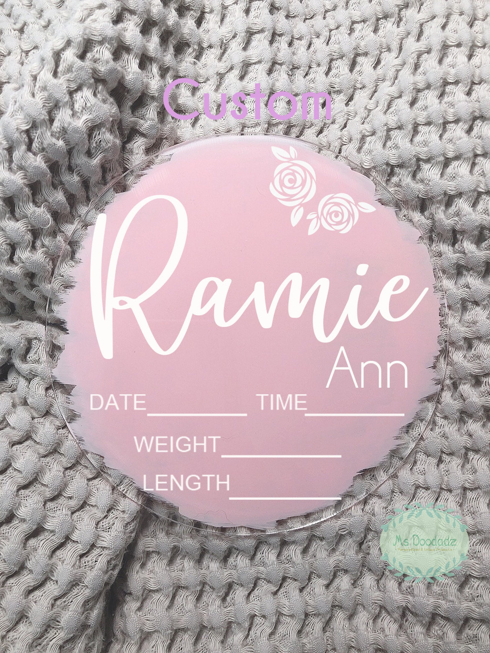 Acrylic Baby Birth Announcement Sign Girl, Boy / Birth Stats Sign ...
