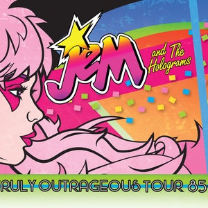Jem & The Holograms Concert Poster 85-86 Original Art 80s Cartoon Print Totally Outrageous Tour