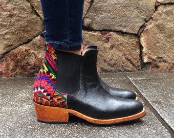 Chelsea leather ankle boots - Handmade in Guatemala - Women Boots - Leather Boots - Ankle Boots