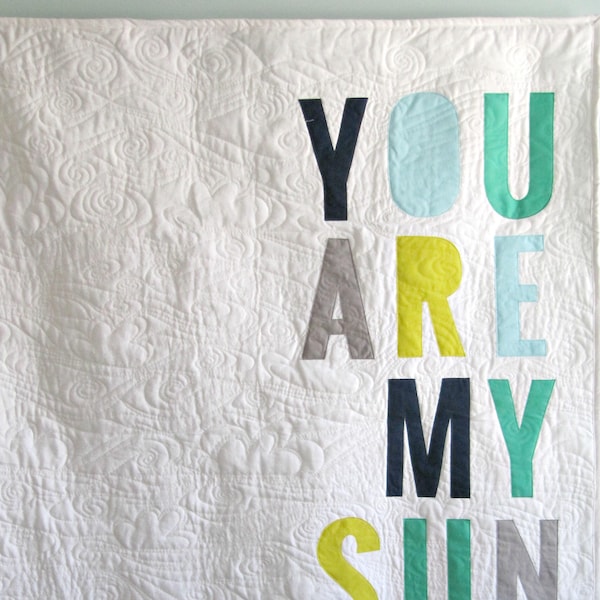 You are my sunshine quilt - wall hanging quilt - nursery decor - nursery wall hanging - nursery wall art - baby boy shower gift