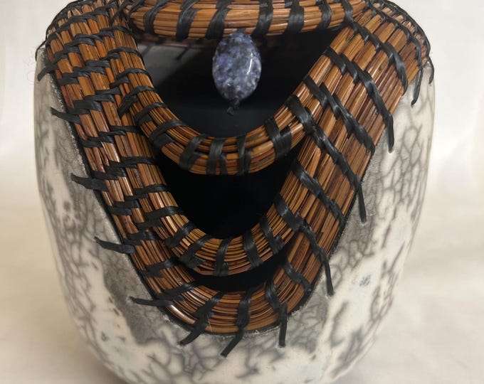 Candy Raku Vessel with pine needles