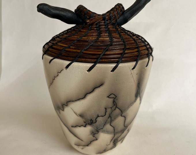 Horse Hair Vessel with Pine Needles