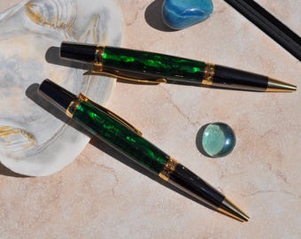 Pluma Paua Abulón (Verde Esmeralda)