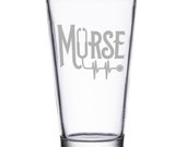 Murse - Gift For Male Nurses, Funny Nurse Gifts For Men - 16 oz Metallic Silver Ink Beer Glass - Male Nurse Gifts