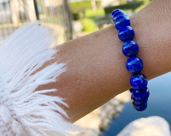 Pulsera de lapislázuli auténtica