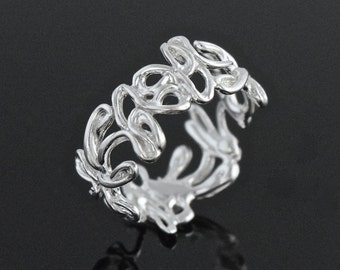 Sterling Silver Swirling Water Ring