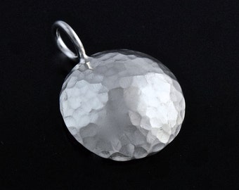 Sterling Silver Hammered 15mm Pendant