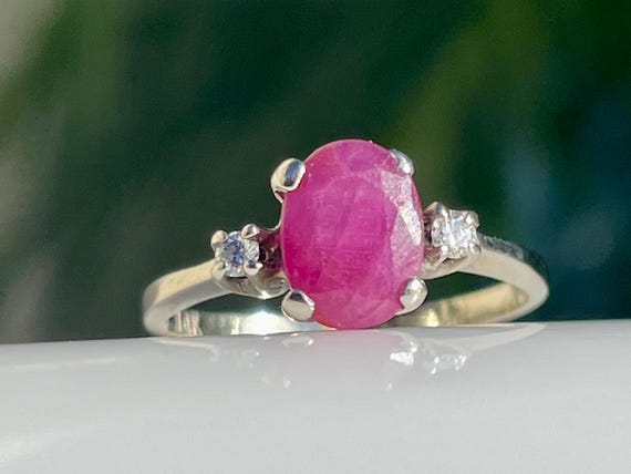 Vintage Ruby Ring Ruby Engagement Ring 1.25 Carat… - image 10