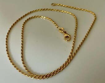 Authentic Tiffany and Co 18K Yellow Gold Rope Chain - 30 Inches
