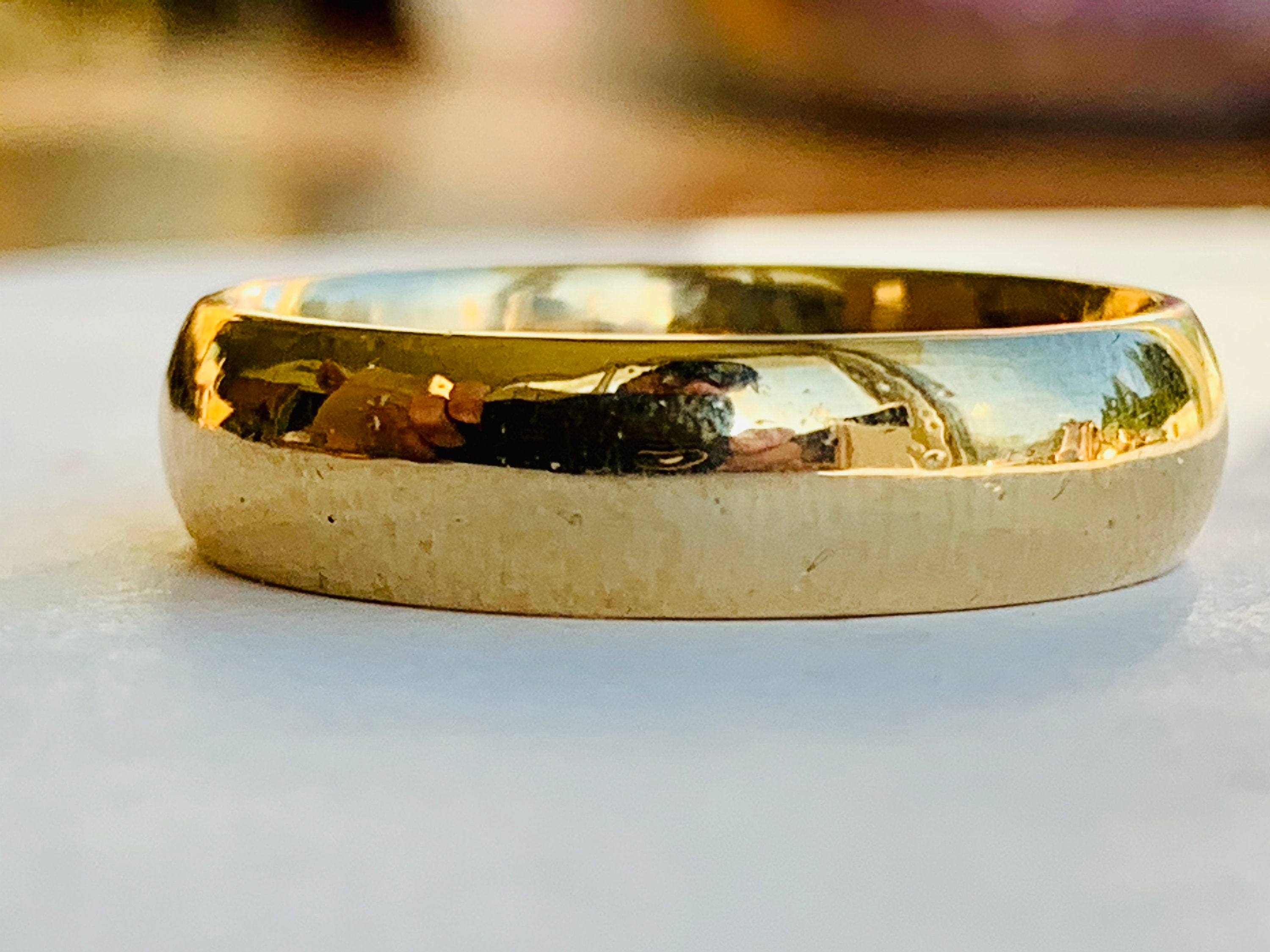 Men's wedding ring Vintage Mens gold Wedding Ring 14k Yellow Gold ...