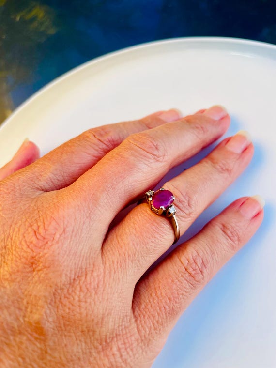 Vintage Ruby Ring Ruby Engagement Ring 1.25 Carat… - image 9