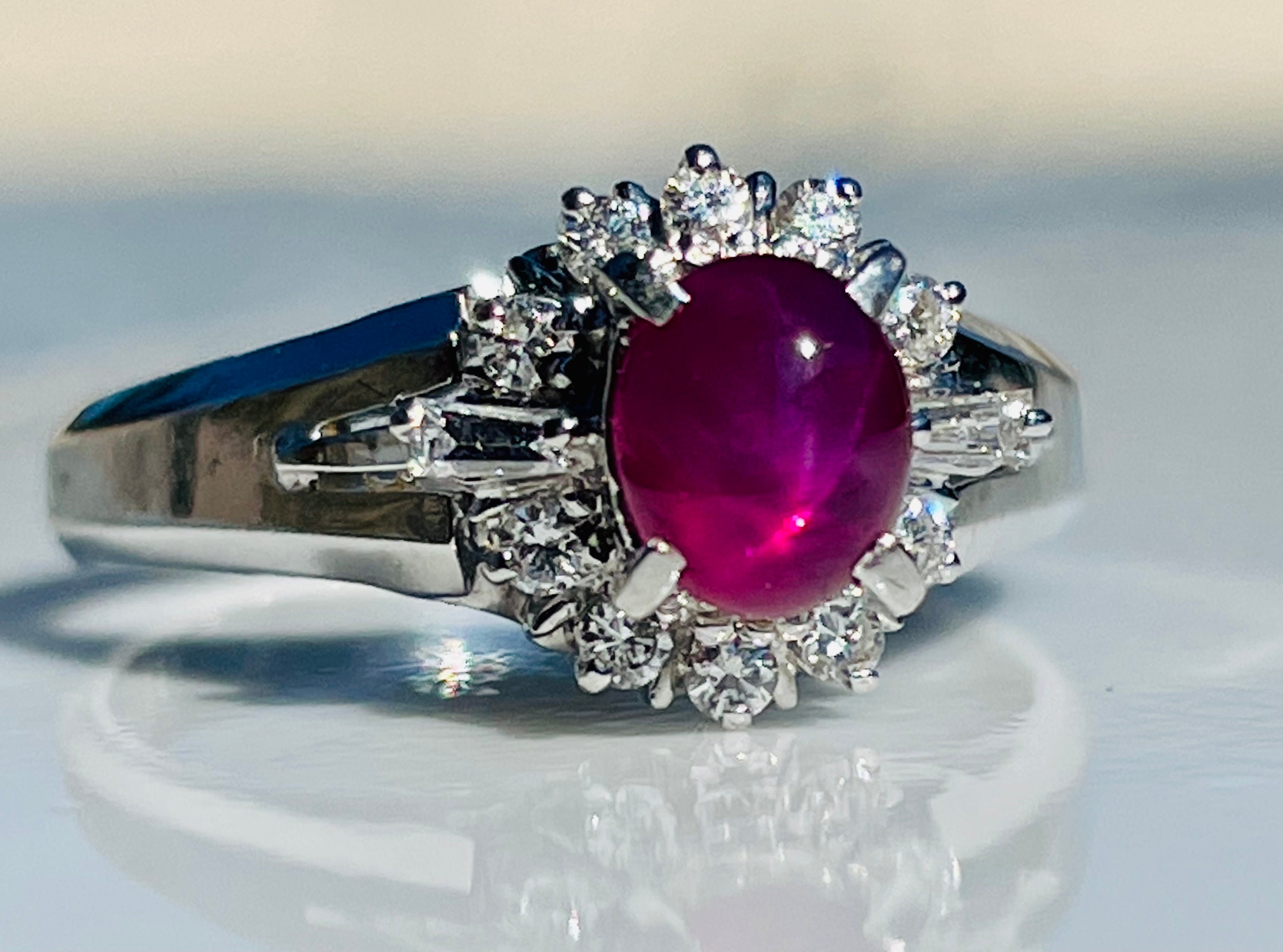 Authentic Art Deco Platinum Diamond and Ruby Ring – Aurum Jewelers