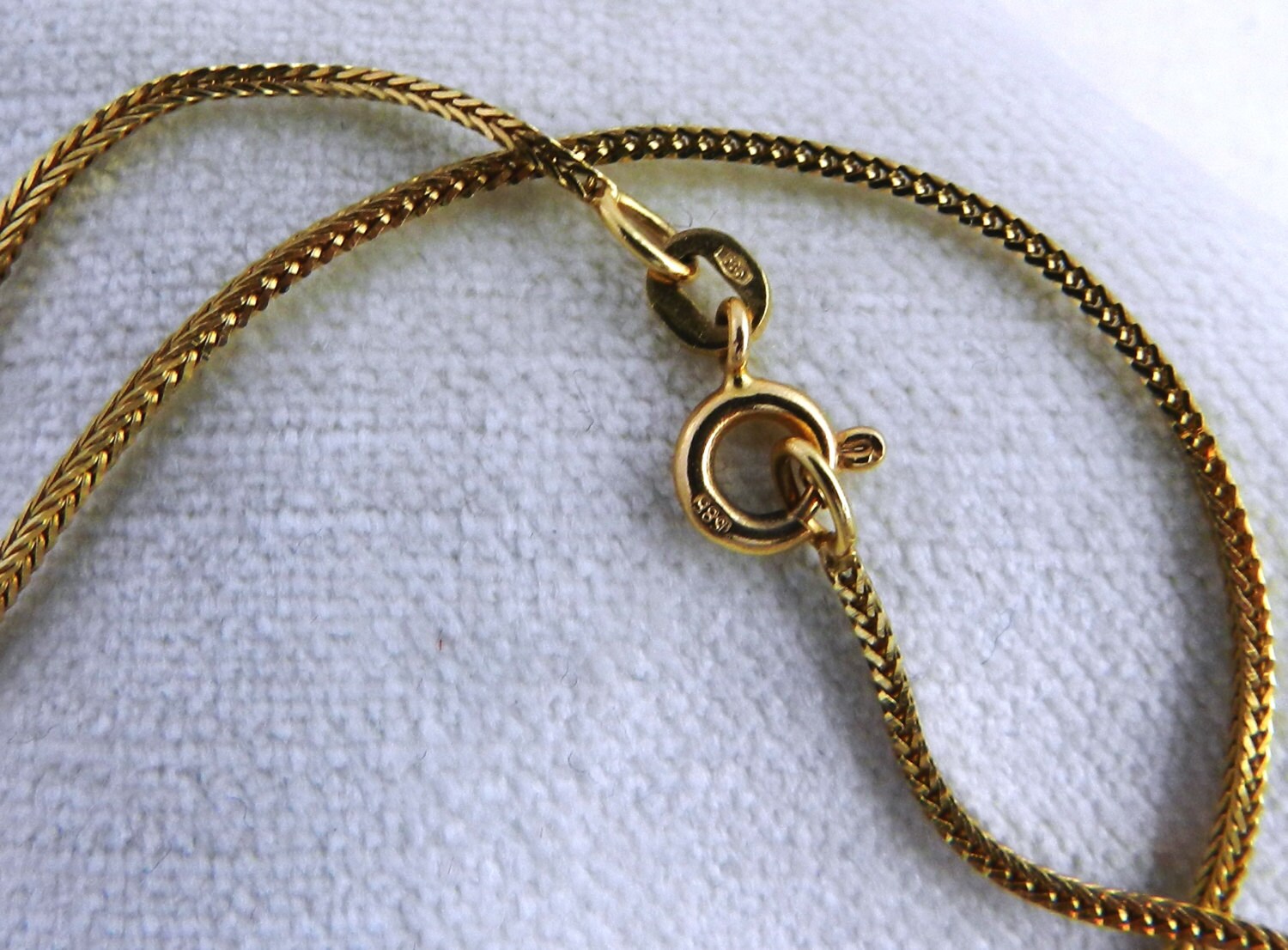 Vintage 14k Gold Italian Box Serpintine Necklace