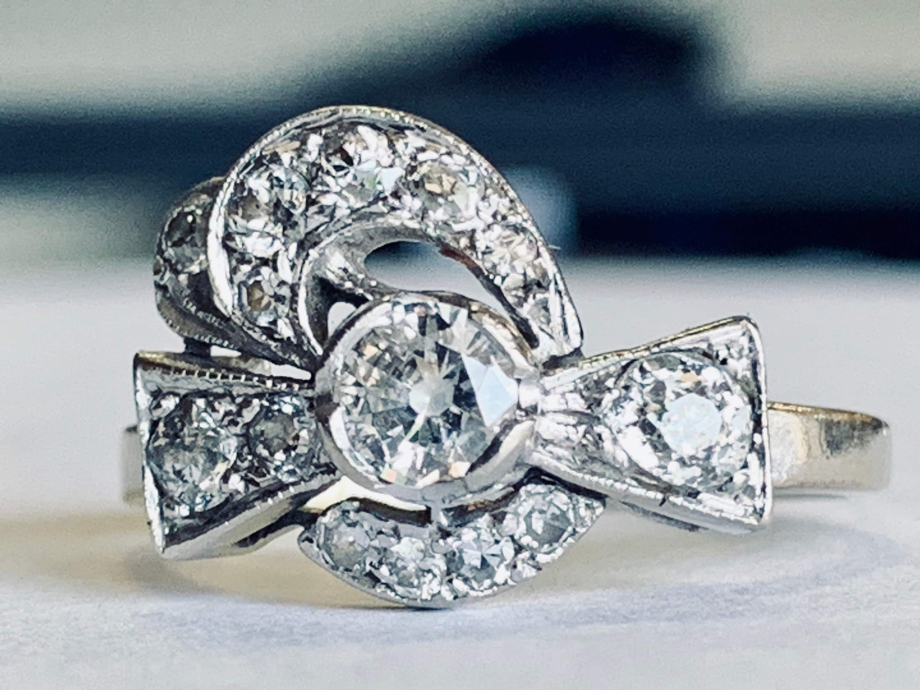 Selling: Antique 1940s Diamond Engagement Ring- $ 1,285.00 | powered by  santu.com