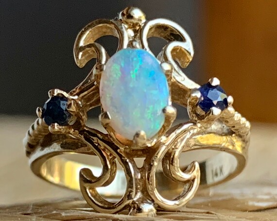 Opal Ring Art Nouveau Opal Engagement Ring 0.50 Carat - Etsy