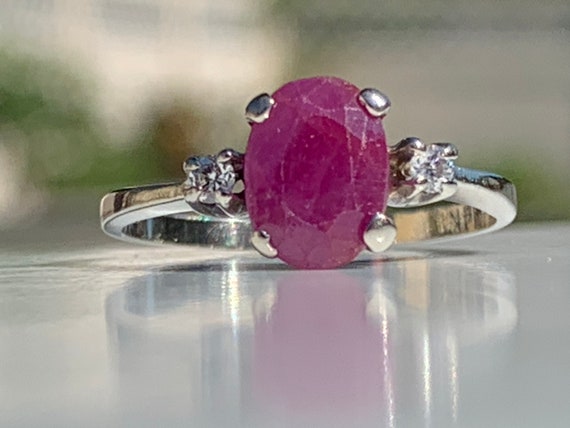 Vintage Ruby Ring Ruby Engagement Ring 1.25 Carat… - image 1