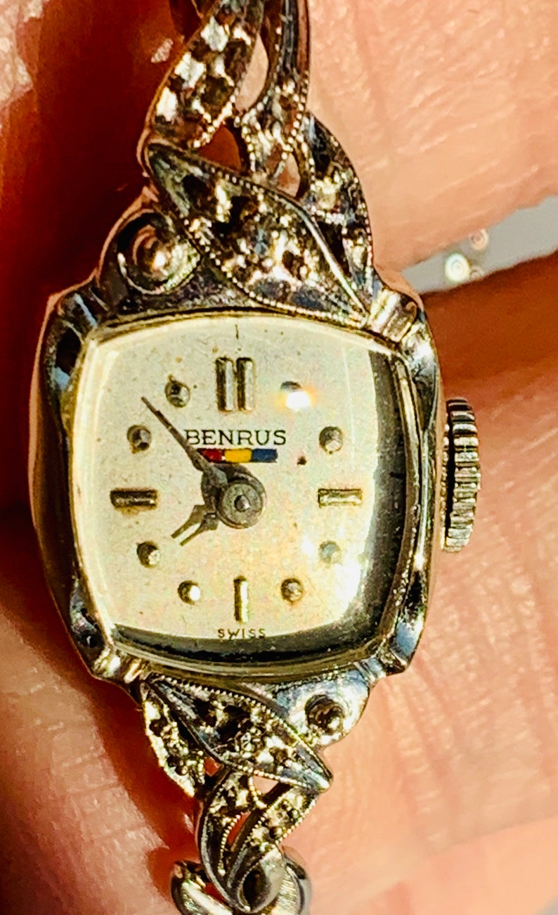 Vintage Gold Watch Benrus Ladies Watch 14k White Gold and Etsy