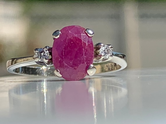 Vintage Ruby Ring Ruby Engagement Ring 1.25 Carat… - image 2