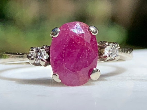 Vintage Ruby Ring Ruby Engagement Ring 1.25 Carat… - image 3