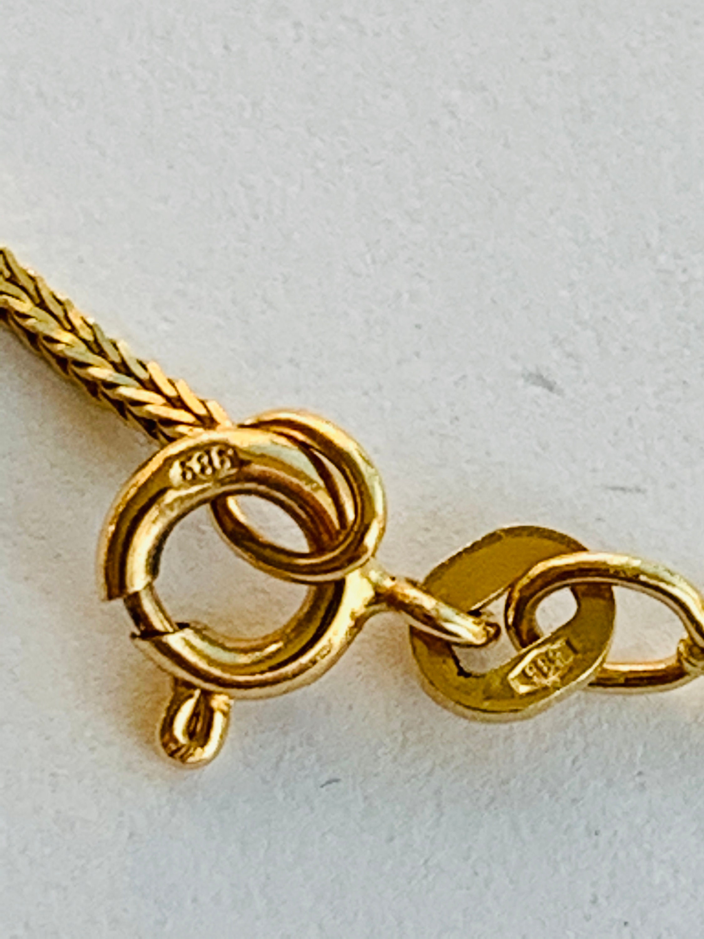 Vintage 14k Gold Italian Box Serpintine Necklace