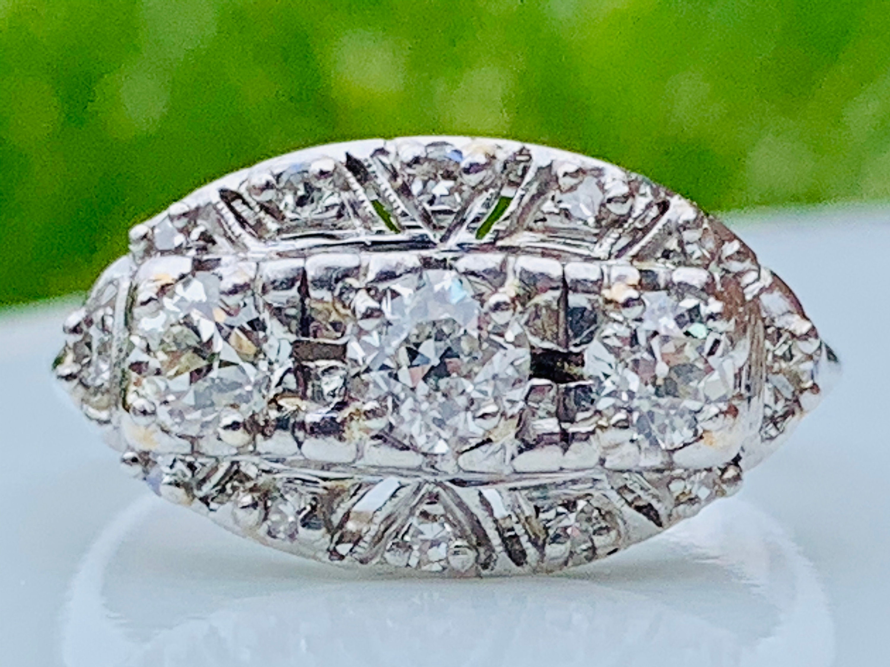 Art Deco Engagement Ring 1920’s Antique Diamond Engagement Ring 1.0