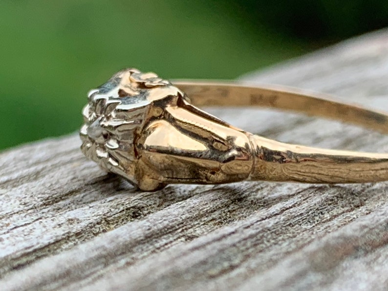 Vintage Art Deco Diamond Engagement Ring Art Deco Ring 10k white gold yellow gold