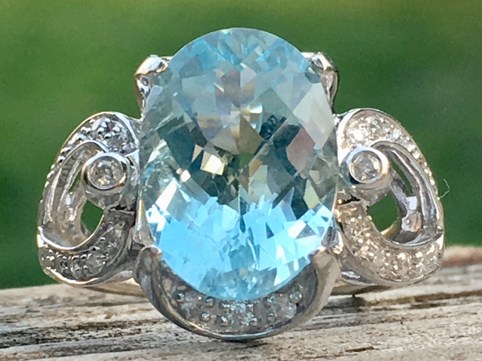 Aquamarine Engagement Ring 4.5 Carat Natural Aquamarine Ring Etsy Norway