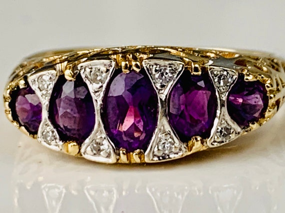 Amethyst Ring vintage Amethyst Engagement Ring 0.7
