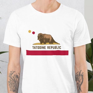 Star Wars Shirt - Tatooine Republic - Men's & Women's T-shirt - Funny Star Wars California Flag - Tatooine Shirt - Subtle Star Wars T-shirt