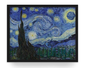 Star Wars Painting - Death Starry Night - Star Wars Van Gogh Funny Wall Art & Canvas Print - Star Wars Art - Star Wars Starry Night Poster