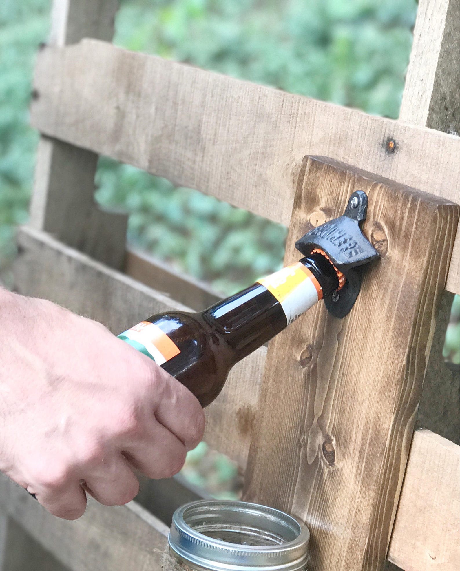 Wall Mounted Bottle Opener Outdoor Bottle Opener Wood Etsy
