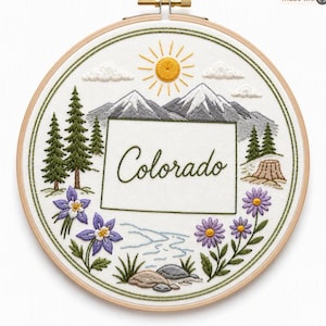 Colorado Mountain Meadow — Hand  Pattern Guide Rocky Mountain Bloom —Embroidery Guide Colorado Peaks & Pines — Pattern Wildflower Trails