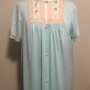 Vintage Sears Nightgown, Vintage Blue Nylon 50s/60s Lingerie image 5