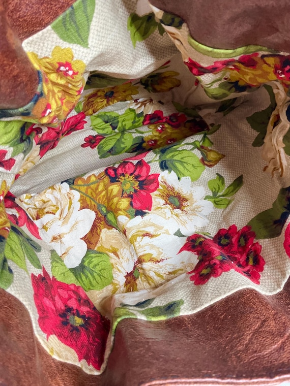 1960s 1970s Multi Colored Patchwork Drawstring Bu… - image 8