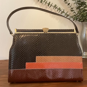 Bolso de mano Naturalizer de los años 60, monedero vintage con asa en punta, accesorio vintage