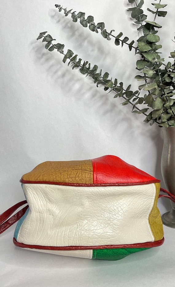 RESERVED…….1960s 1970s Multi Colored Patchwork Bu… - image 11