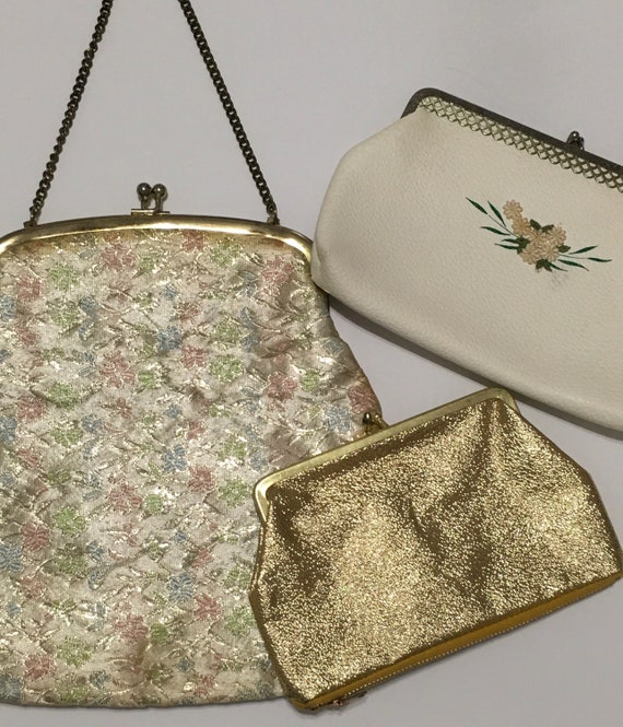 Vintage Purses, 3-Vintage Bags, 1960s Purses, Vin… - image 1