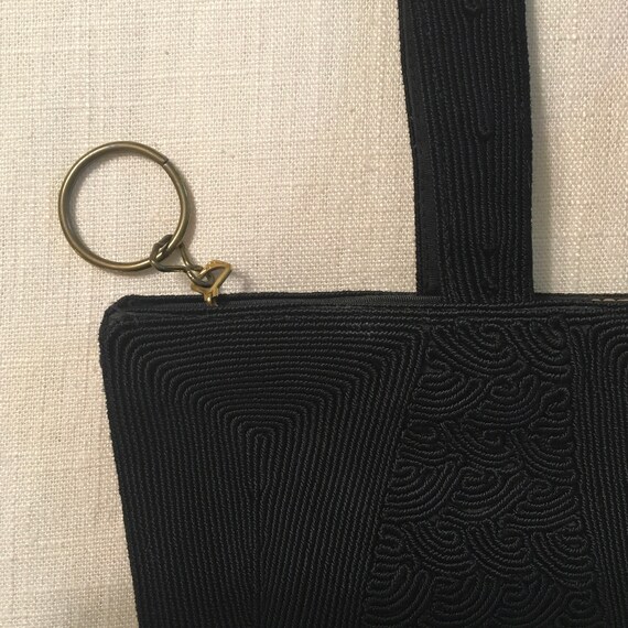 1930s 1940s Art Deco Black Corde Wristlet, Antiqu… - image 10