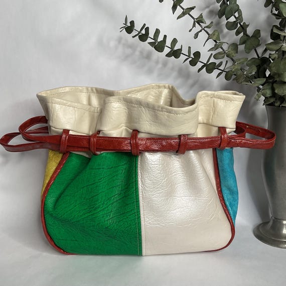 RESERVED…….1960s 1970s Multi Colored Patchwork Bu… - image 10