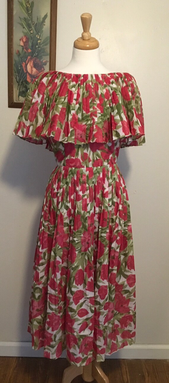 Vintage Off The Shoulder Fit And Flare Dress, 1950