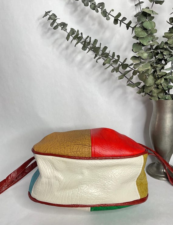 RESERVED…….1960s 1970s Multi Colored Patchwork Bu… - image 12