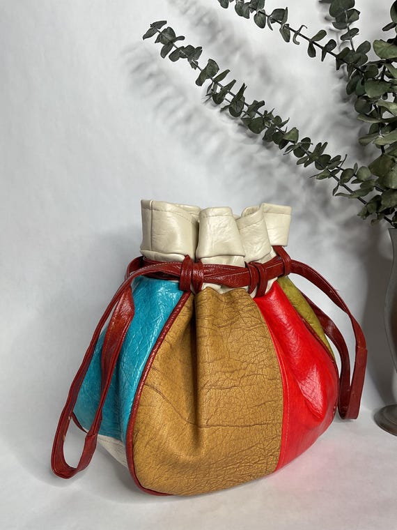 RESERVED…….1960s 1970s Multi Colored Patchwork Bu… - image 6