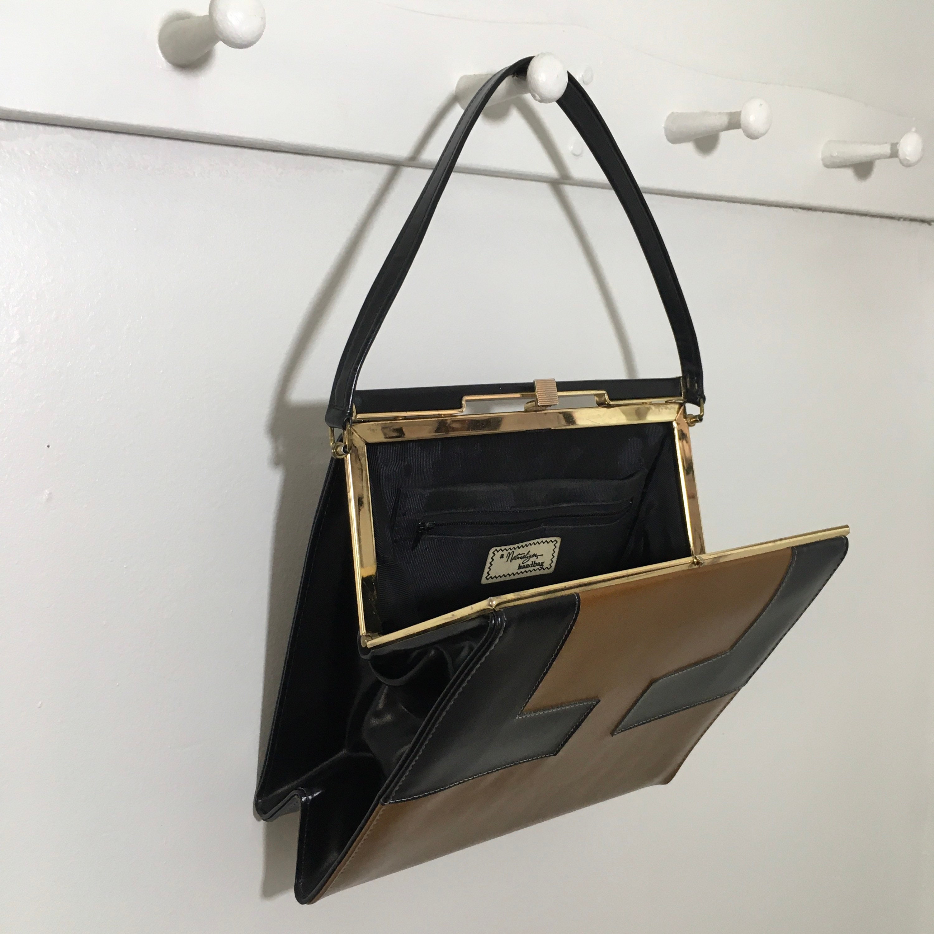 1950s 1960s A Naturalizer Handbag Vintage Top Handle Purse Mid Century Accessory