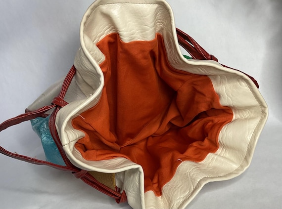 RESERVED…….1960s 1970s Multi Colored Patchwork Bu… - image 8