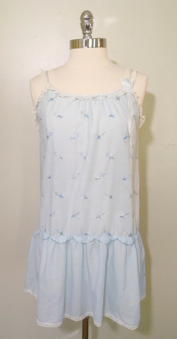 1950s Schrank Cotton Nightgown, Vintage Embroider… - image 1
