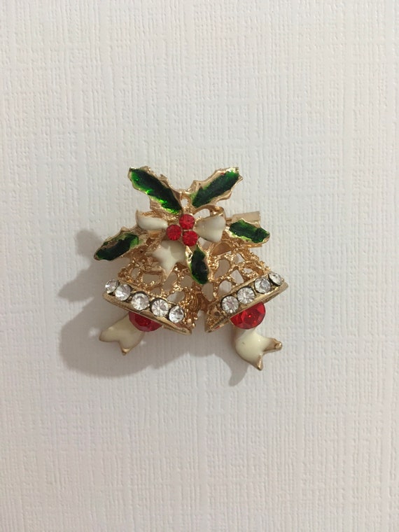 Vintage Christmas Brooch, Vintage Christmas Pin, … - image 3