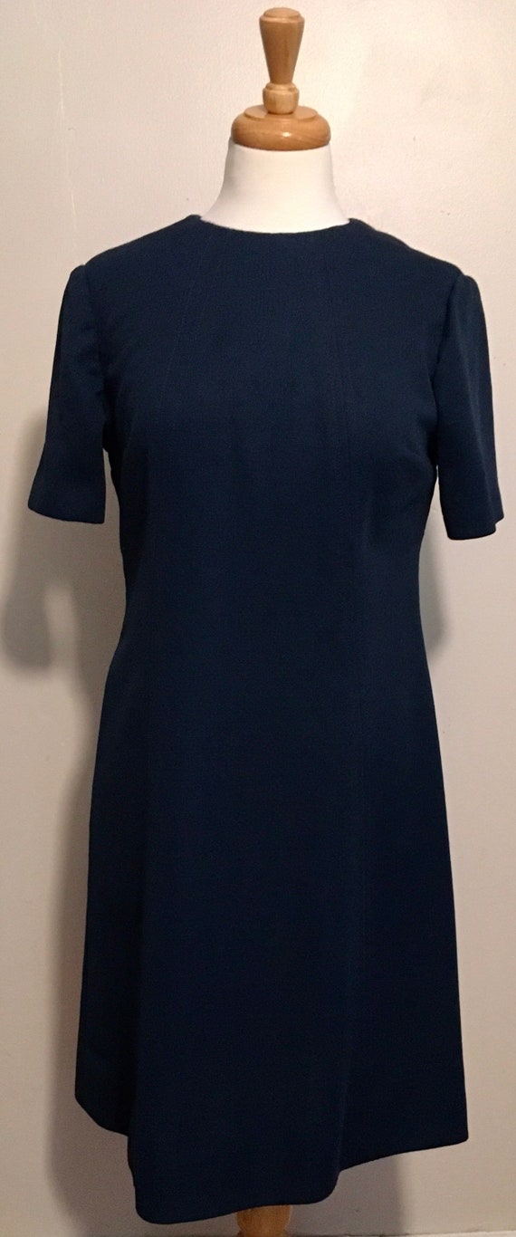 Vintage Navy Blue Dress, 1960s Dress, Vintage Dres